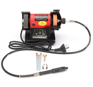Mini Bench Grinder 3"/75MM With Flexible Shaft 3MM Collet
